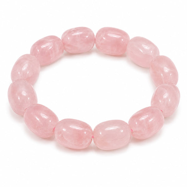 Rose Quartz Tumbled Bracelet | Natural Crystal Gemstone Bracelet