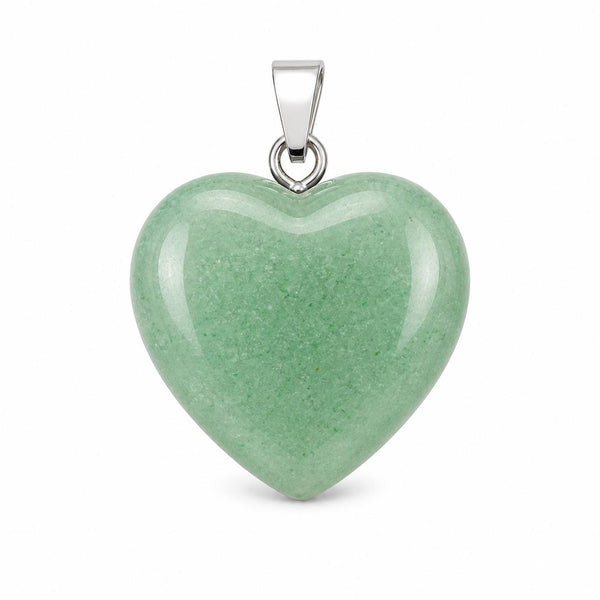 Natural Green Aventurine Heart Crystal Pendant