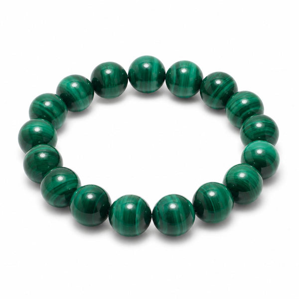 Natural Malachite Bracelet 10 mm | Protection & Transformation Crystal Bracelet for Healing, Reiki &