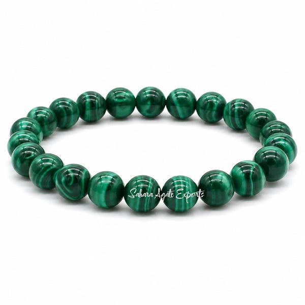 Natural Malachite Bracelet 8mm | Premium Green Gemstone Bracelet