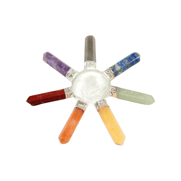 7 Chakra Crystal Energy Generator – Reiki Healing Pyramid with Natural Gemstones for Meditation, Cha