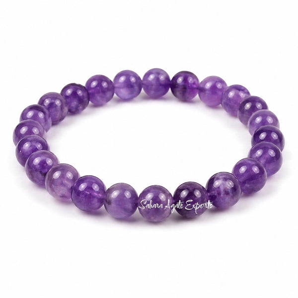Natural Amethyst Bracelet 8mm | Genuine Purple Crystal Bracelet