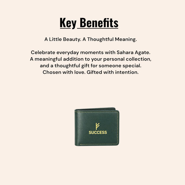 Success Green Wallet with Gold Symbol | Bifold Gift Wallet