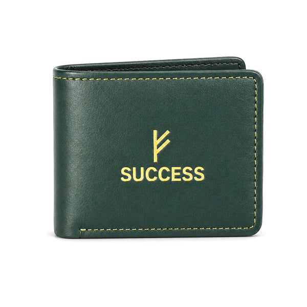 Success Green Wallet with Gold Symbol | Bifold Gift Wallet
