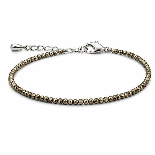 Pyrite Faceted Anklet | Natural Crystal Beaded Anklet