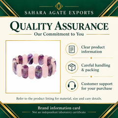 Rose Quartz & Amethyst Diamond-Cut Square Bracelet