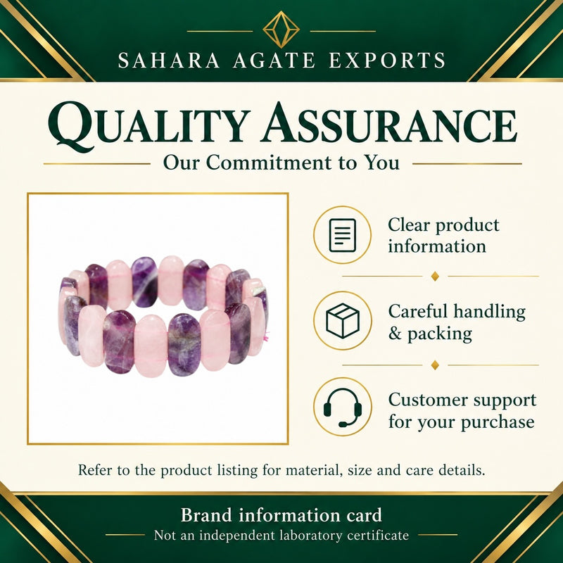 Rose Quartz & Amethyst Diamond-Cut Square Bracelet