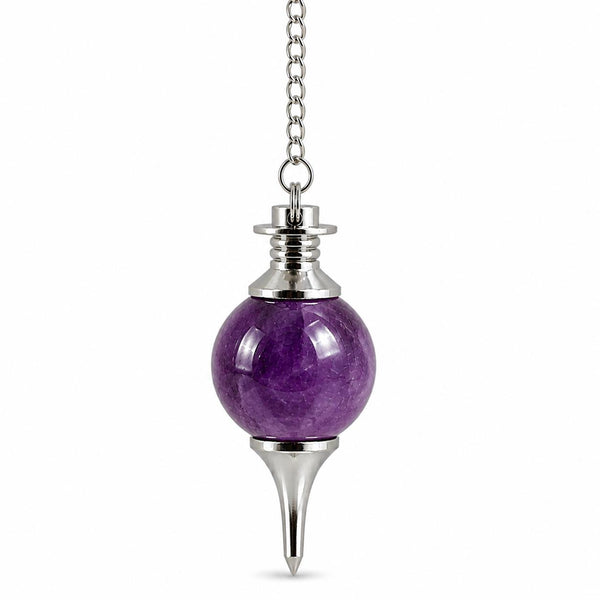 Natural Amethyst Sphere Pendulum for Spiritual Healing & Reiki