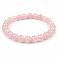 Natural Rose Quartz Bracelet 8mm | Genuine Pink Crystal Bracelet