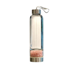 Rose Quartz Elixir Glass Water Bottle – Crystal Infused Healing Bottle