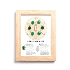 Seeds of Life Crystal Grid Framed Art