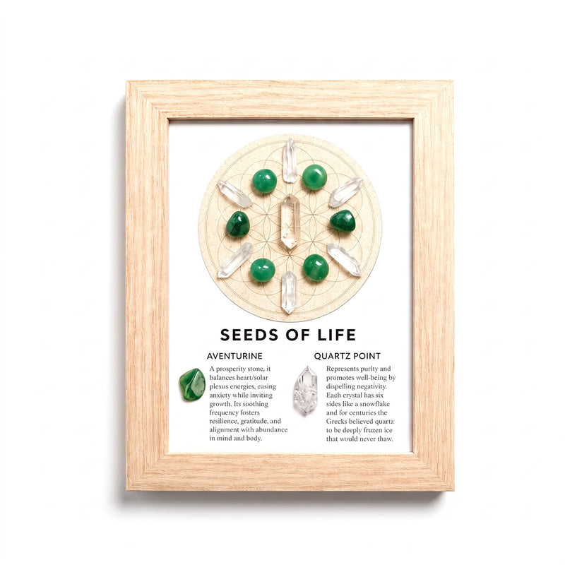 Seeds of Life Crystal Grid Framed Art