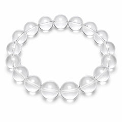 Natural Clear Quartz Bracelet 10 mm | Crystal Healing Bracelet for Energy, Meditation, Reiki & Chakr
