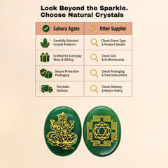 Green Aventurine Goddess Laxmi & Shree Yantra Pocket Stone – Wealth & Prosperity Talisman