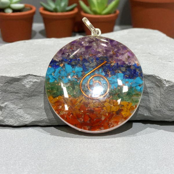 7 Chakra Orgonite Pendant – Healing Energy & Balance Necklace