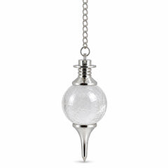 Natural Clear Quartz Sphere Pendulum for Reiki, Meditation & Dowsing