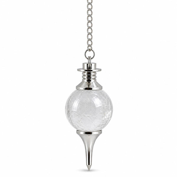 Natural Clear Quartz Sphere Pendulum for Reiki, Meditation & Dowsing