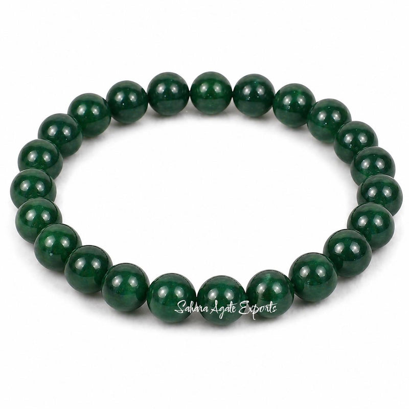 Natural Green Jade Bracelet 8mm | Premium Gemstone Beads