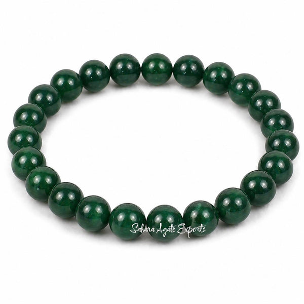 Natural Green Jade Bracelet 8mm | Premium Gemstone Beads