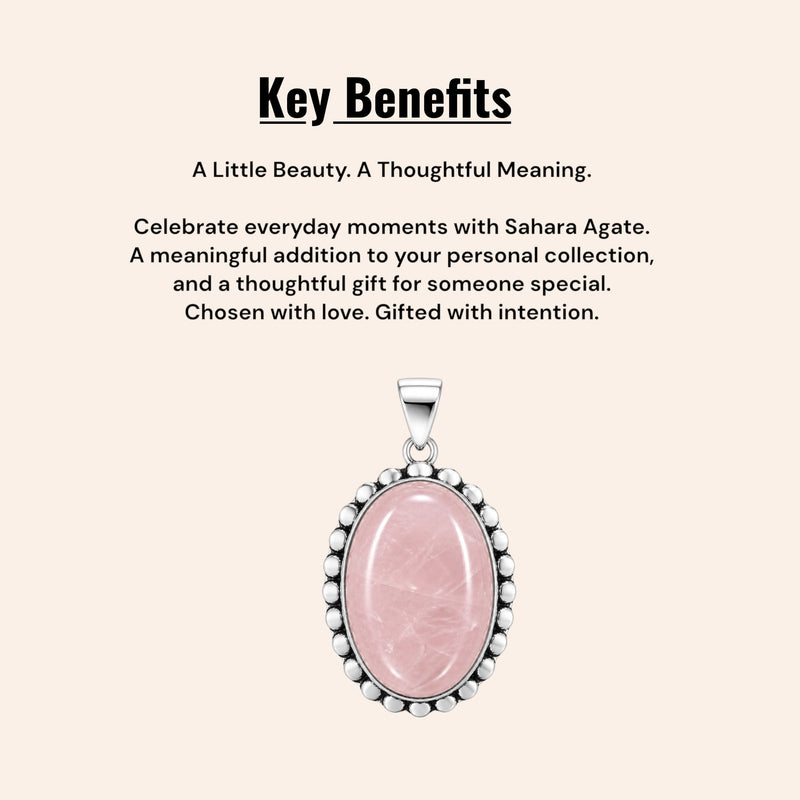Rose Quartz Oval Pendant