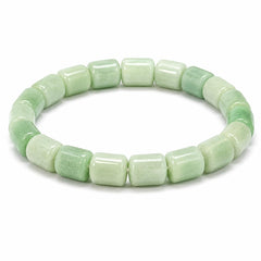 Natural Green Aventurine Cylinder Bead Bracelet | Handmade Crystal Stretch Bracelet | Premium Gemsto