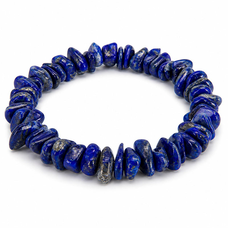Natural Lapis Lazuli Chip Bracelet | Handmade Stretch Crystal Bracelet | Premium Blue Gemstone Jewel