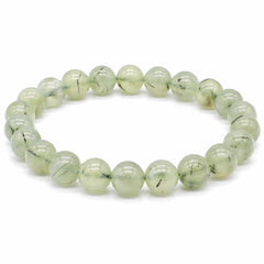 Natural Prehnite Bracelet 8mm | Genuine Green Gemstone Stretch Bracelet