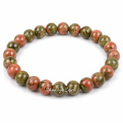 Natural Unakite Bracelet 8mm | Premium Crystal Beads