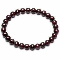 Garnet Diamond Cut Bracelet 6mm | Natural Crystal Beaded Bracelet