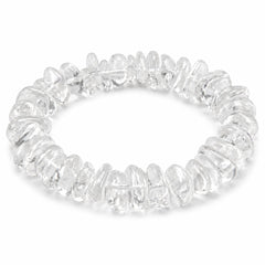 Natural Clear Quartz Chip Bracelet | Handmade Crystal Stretch Bracelet | Premium Transparent Gemston
