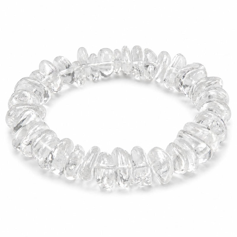 Natural Clear Quartz Chip Bracelet | Handmade Crystal Stretch Bracelet | Premium Transparent Gemston