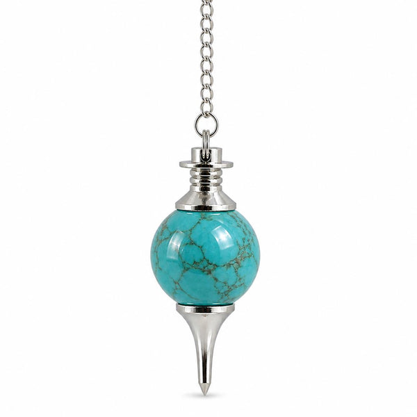 Natural Turquoise Sphere Pendulum for Healing, Protection & Meditation