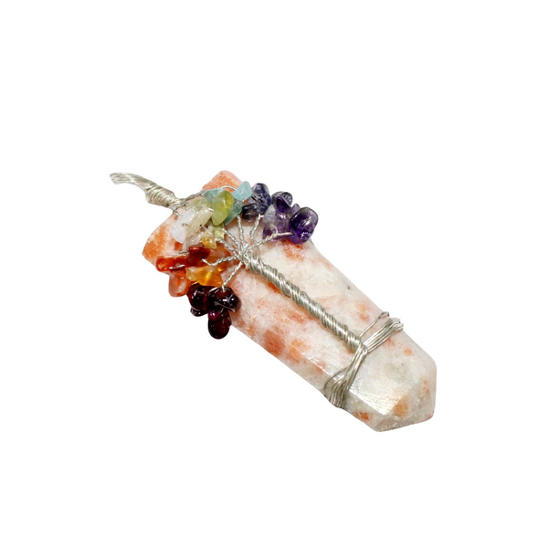 Sunstone Flat Chakra Stone Pendant