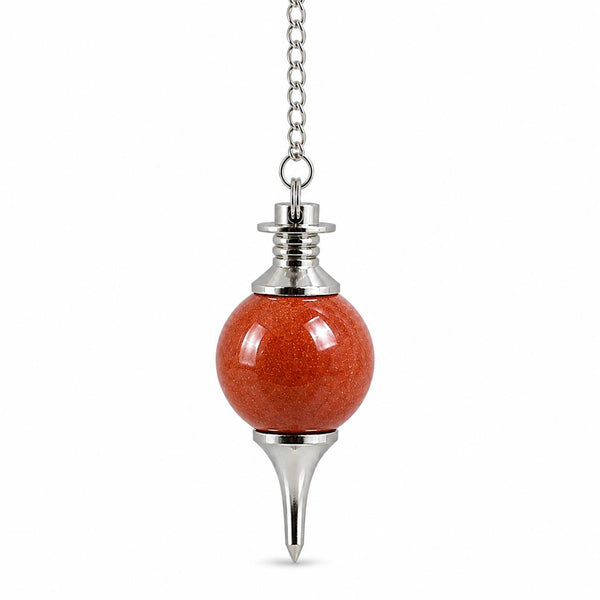 Natural Red Jasper Sphere Pendulum for Grounding & Root Chakra Healing