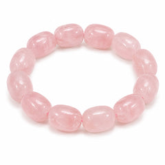 Rose Quartz Tumbled Bracelet | Natural Crystal Gemstone Bracelet