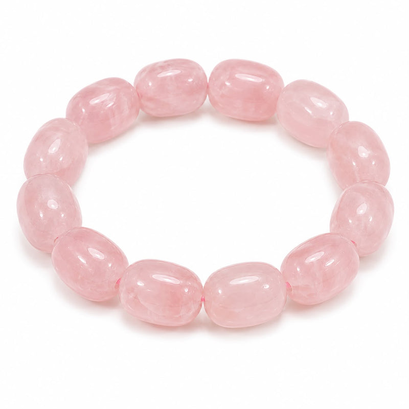 Rose Quartz Tumbled Bracelet | Natural Crystal Gemstone Bracelet