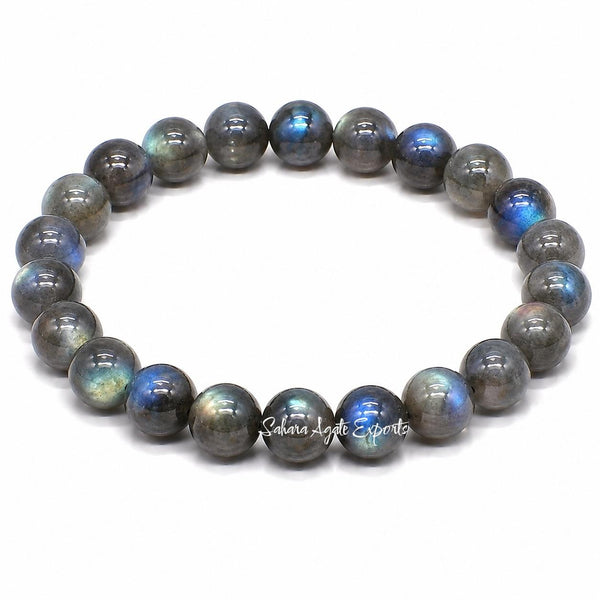 Natural Labradorite Bracelet 8mm | Flash Gemstone Bracelet