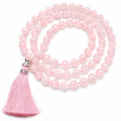 Rose Quartz Jap Mala 108 Beads | Natural Crystal Prayer & Meditation Mala