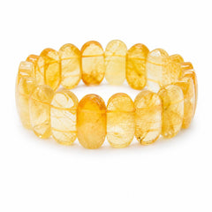 Natural Citrine Faceted Oval Bracelet | Handmade Premium Crystal Bracelet | Sahara Agate