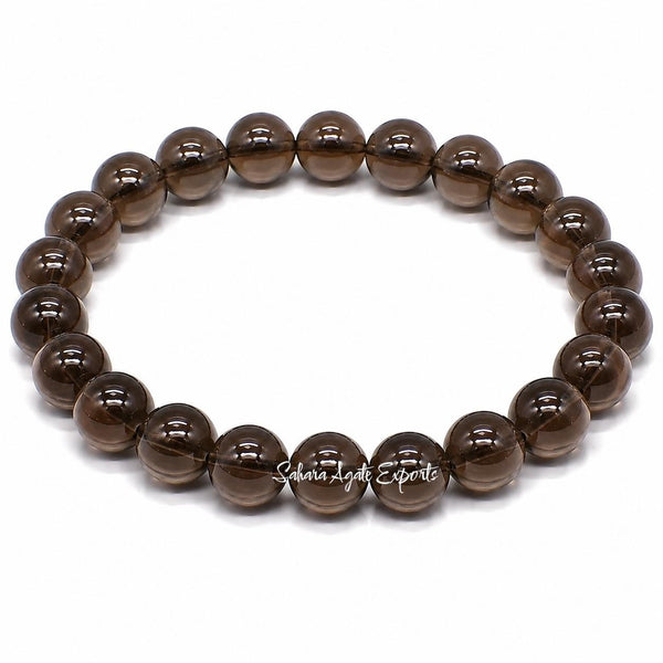 Natural Smoky Quartz Bracelet 8mm | Premium Crystal Bead Bracelet