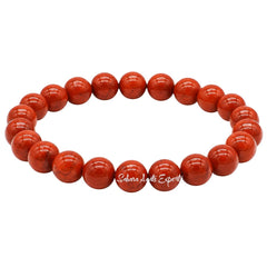 Natural Red Jasper Bracelet 8mm | Genuine Crystal Bead Bracelet