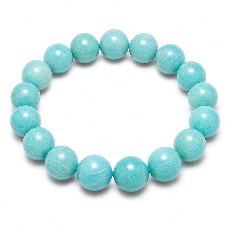 Natural Amazonite Bracelet 10 mm | Healing Crystal Bracelet for Calmness, Confidence, Communication
