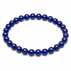 Lapis Lazuli Diamond Cut Bracelet 6mm | Natural Crystal Beaded Bracelet