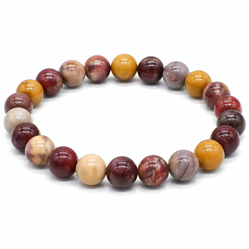 Natural Mookaite Jasper Bracelet 8mm | Genuine Multicolor Jasper Stretch Bracelet