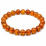 Natural Amber Bead Bracelet | Handmade Stretch Bracelet | Premium Sparkling Fashion Jewelry for Men