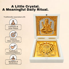 Lakshmi Shree Yantra Box – Golden & Silver Plated Wealth Vastu Frame for Home Mandir
