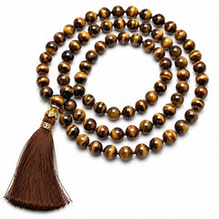 Tiger Eye Jap Mala 108 Beads | Natural Crystal Prayer & Meditation Mala