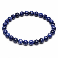 Sodalite Diamond Cut Bracelet 6mm | Natural Crystal Beaded Bracelet