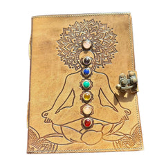 7 Chakra Leather Diary – Handmade Journal for Mindfulness & Meditation