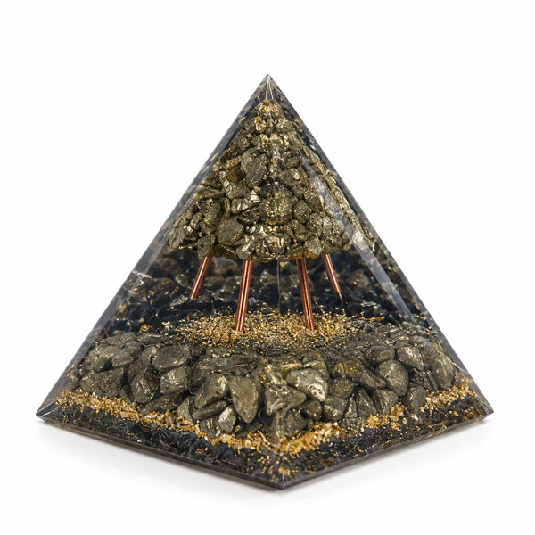 Pyrite Orgonite Tree Pyramid | Handmade Crystal Energy Pyramid